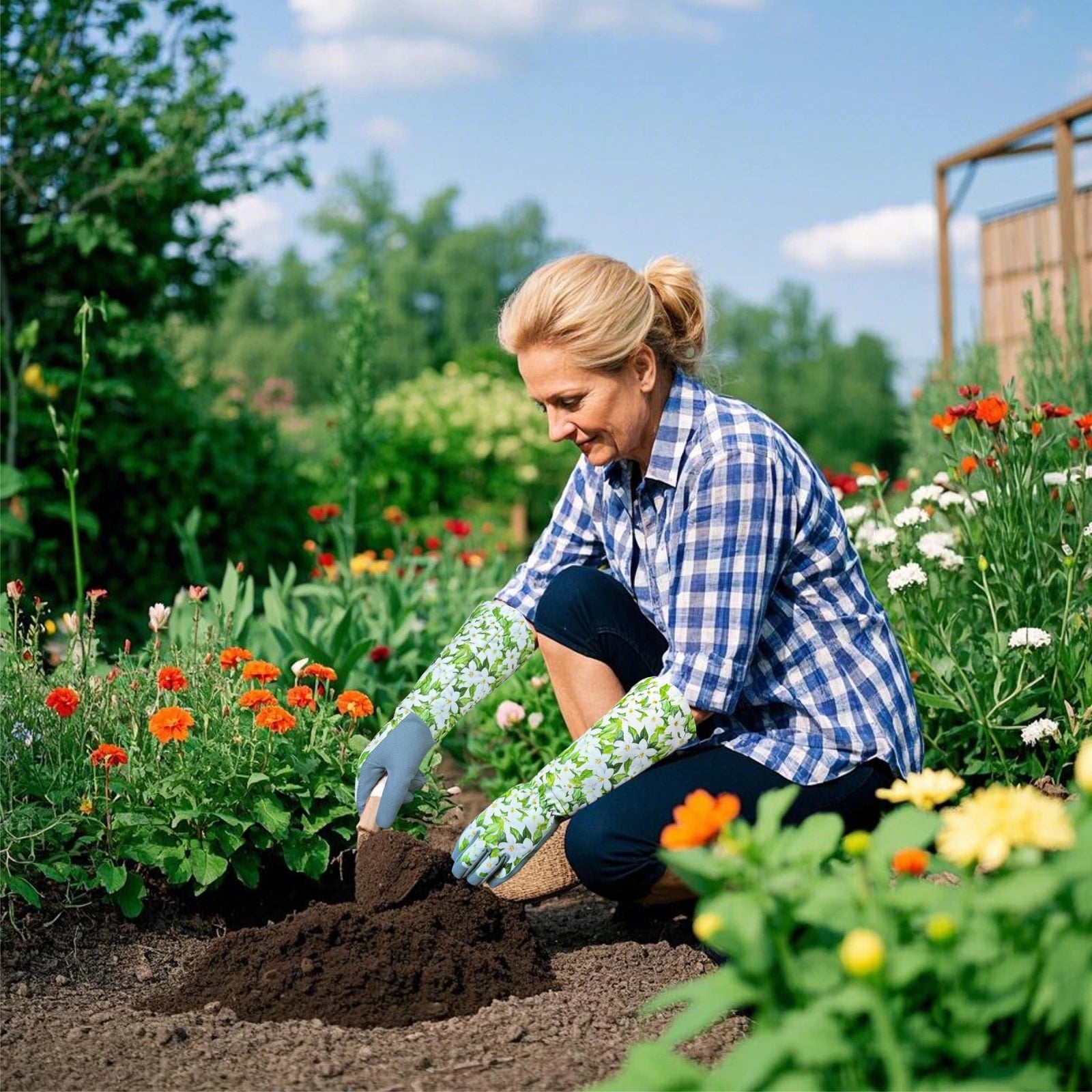 Thornova | Titel: Langärmlige Gartenhandschuhe | Dornensicher mit Verstärkten Fingern & Ärmeln