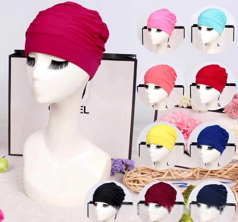 AquaLisse Damen Badehaube für lange Haare | Elastisch & Faltbar | Glattes Komfortdesign