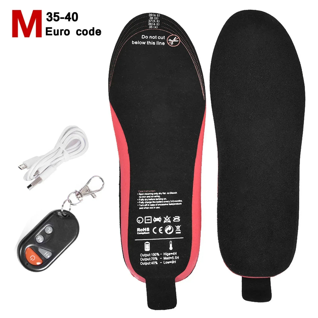 Heated Insoles WarmStep Pro | Rechargeable with Remote Control | 3 Heat Settings | Cut to Size | Electric Foot Warmers for Winter & Outdoor