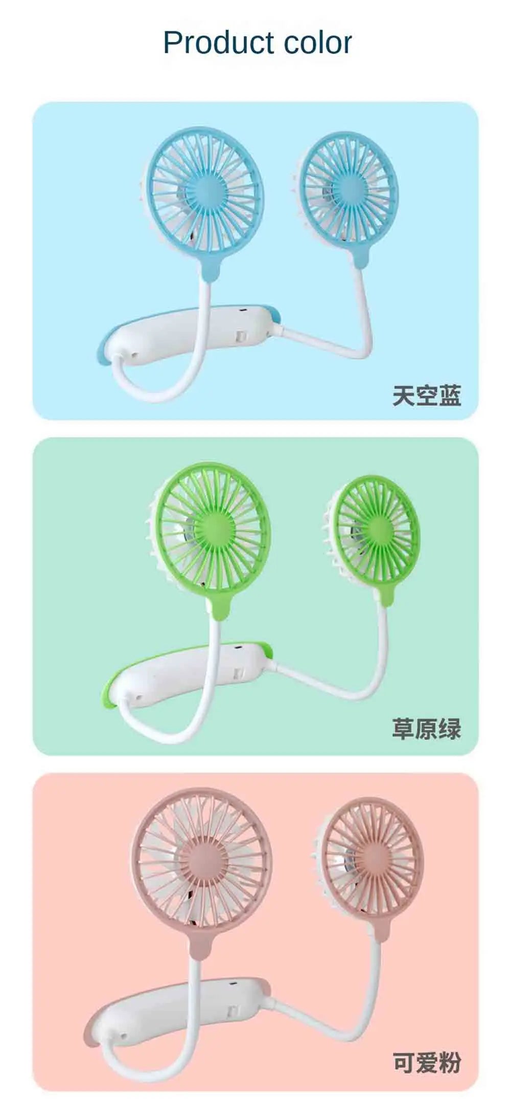 Breezino Mini Halsventilator | USB Wiederaufladbarer Neckband Fan | Tragbarer Lüfter für Sport, Büro & Outdoor 30 cm