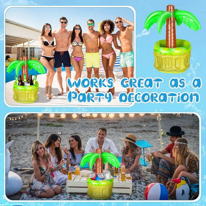 TROPICOVA Eiskübel aufblasbar Palme | Getränkehalter | 63 cm Höhe | Pool Party Deko | Sommer Zubehör