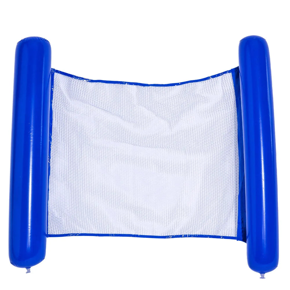 AQUAVIVA Inflatable Water Hammock | 130×70 cm | Foldable Pool Lounger with Backrest | Floating Bed for Pool, Beach & Vacation