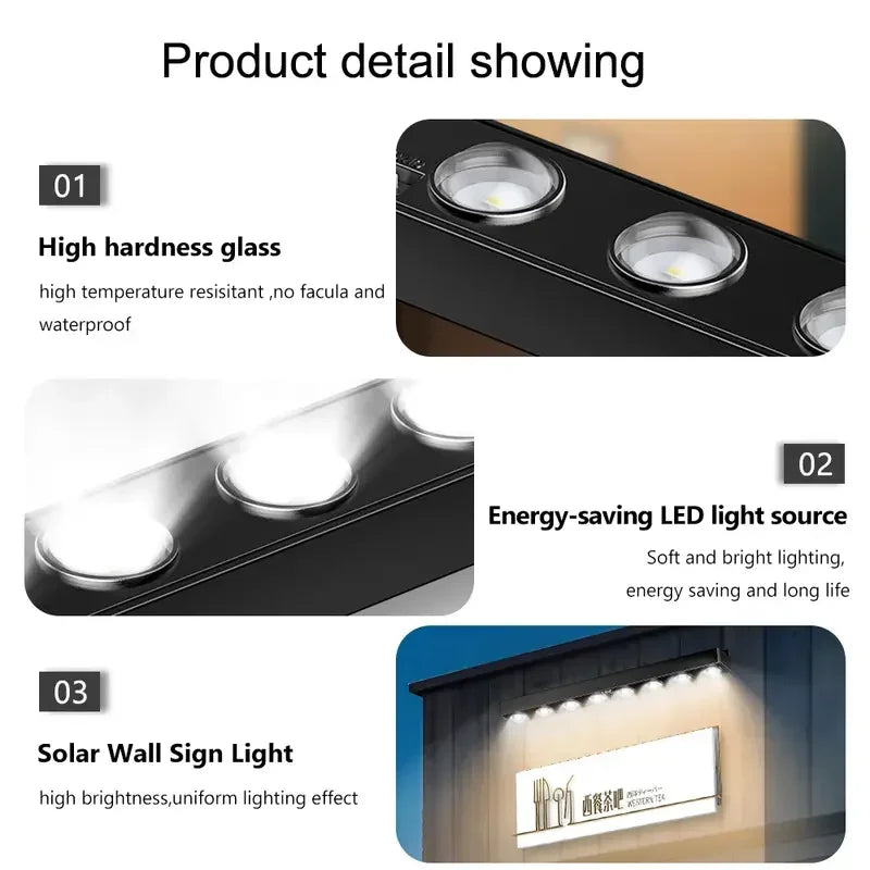 Luminara Solar Wandleuchte LED | Wasserdicht IP54 | Garten & Zaunbeleuchtung | Aluminium Outdoor Licht