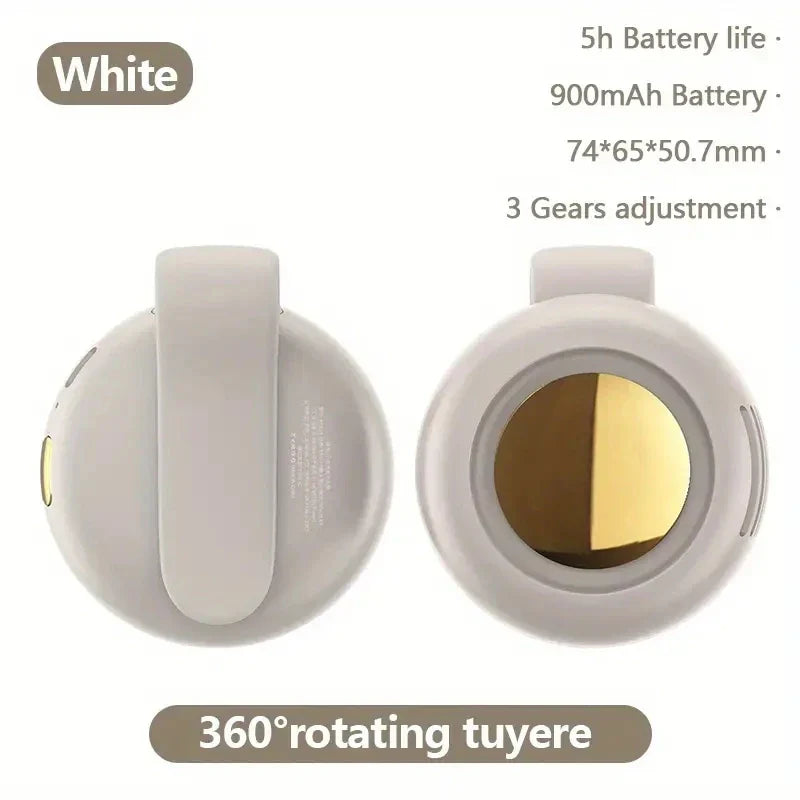 CLIPBREEZE Mini Fan without Blades | Quiet & Portable | With Clip, 360° Rotatable | USB-C Rechargeable | For Kids, Travel & Everyday Use