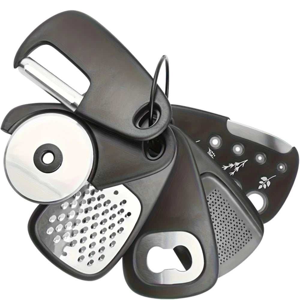 Campixor Camping Küchenutensilien Set | 6-teilig | Kompakt & Platzsparend | Multifunktionale Kochtools