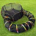 PawPatio Flex Outdoor Katzengehege mit Tunnel | Faltbares Katzenzelt aus Mesh & Oxford | Reißverschluss-Verbindung | Tragetasche | Für Katzen & Kleintiere