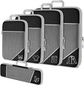 PackEase Koffer Organizer Set 5er | Kompressions Packwürfel mit Schuhbeutel | Leicht & Platzsparend