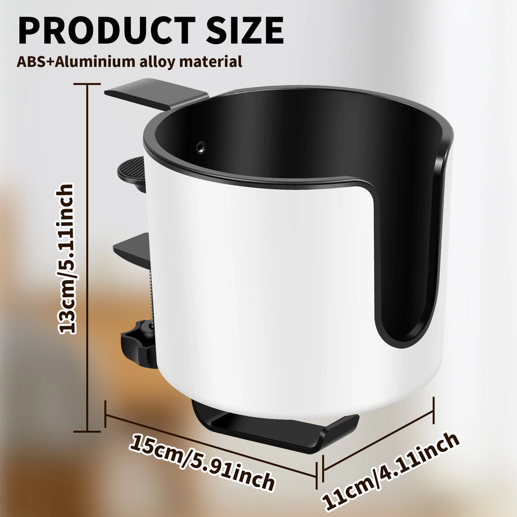 Deskora 2-in-1 Tisch Getränkehalter mit Kopfhörerhalter | Verstellbare Klemme | Ø 10 cm