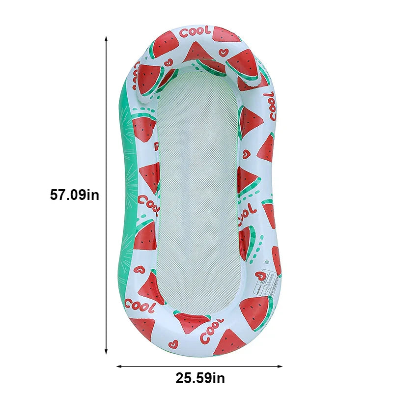 AquaLiva Inflatable Pool Lounger Rooxin | Ergonomic Pool Air Mattress with Net & Armrests | For Pool, Lake & Beach