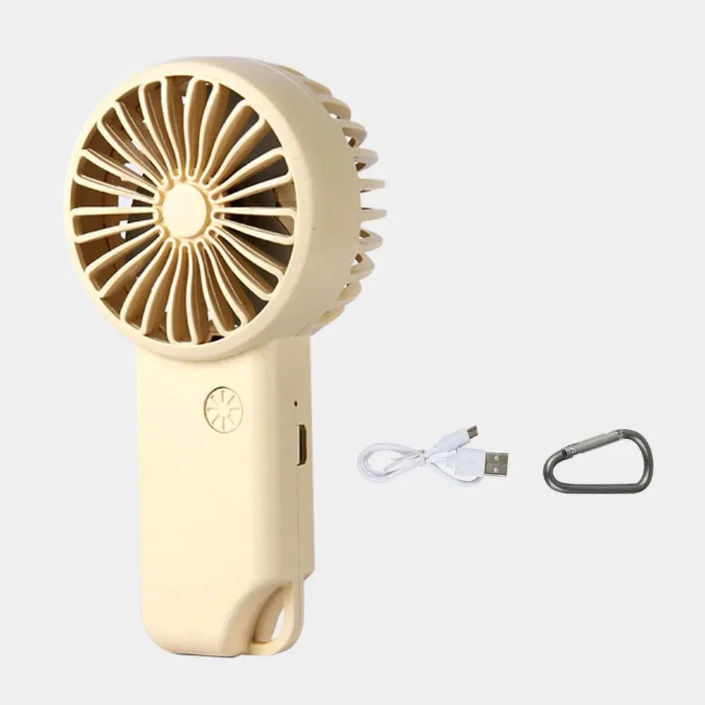 Brisola Mini Hand Fan with USB Charging | 3 Speed Settings & LED Display | Portable Battery Fan for Office, Travel & Sports
