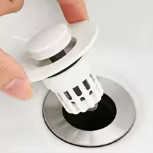 AquaSeal Pro Pop-Up Waschbeckenstöpsel | Abflussfilter & Sieb | Schnellverschluss & Wasserablauf | 6×6 cm