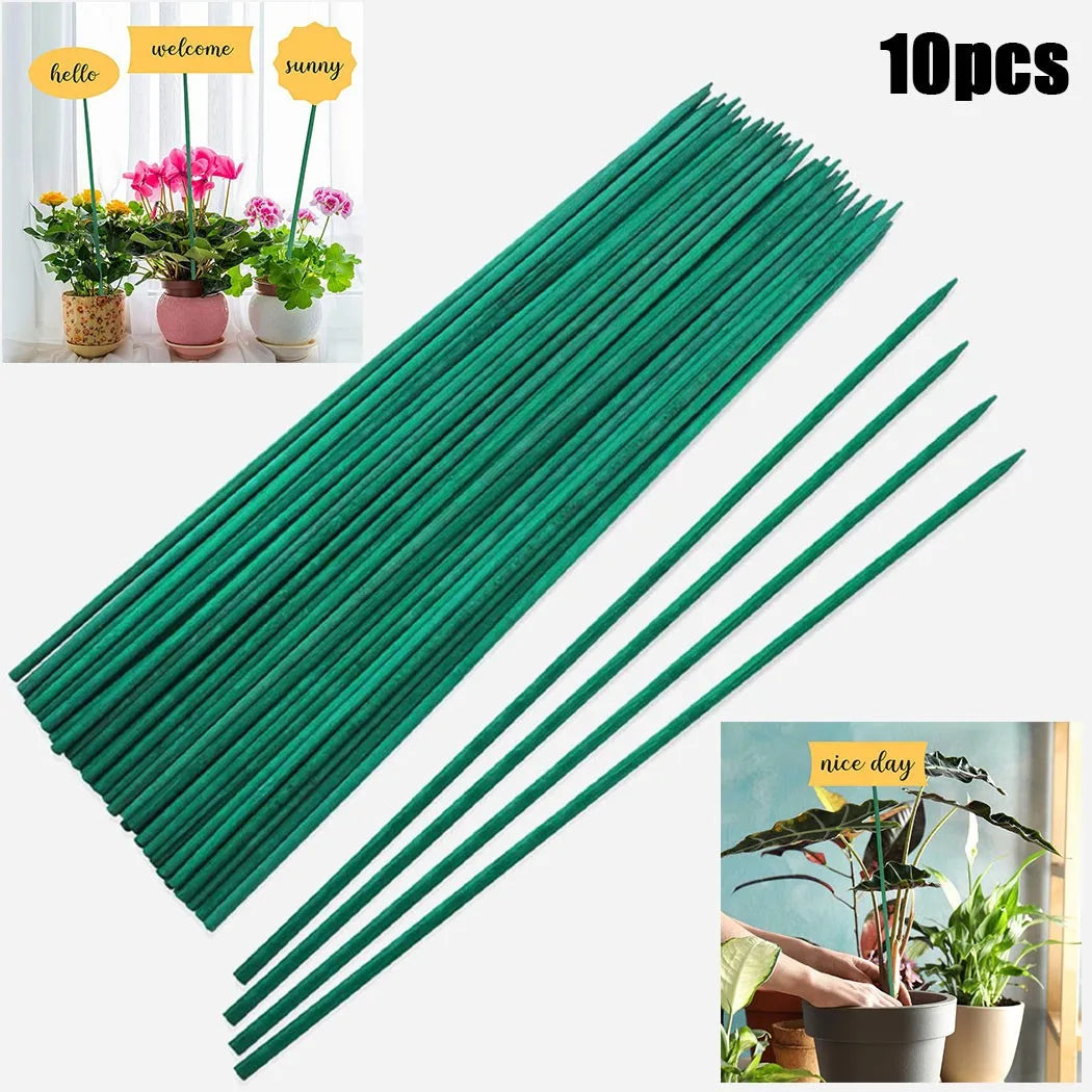 GreenCore Garden Pflanzstäbe 40 cm | 10er Set Bambus | Grün | Pflanzenstütze