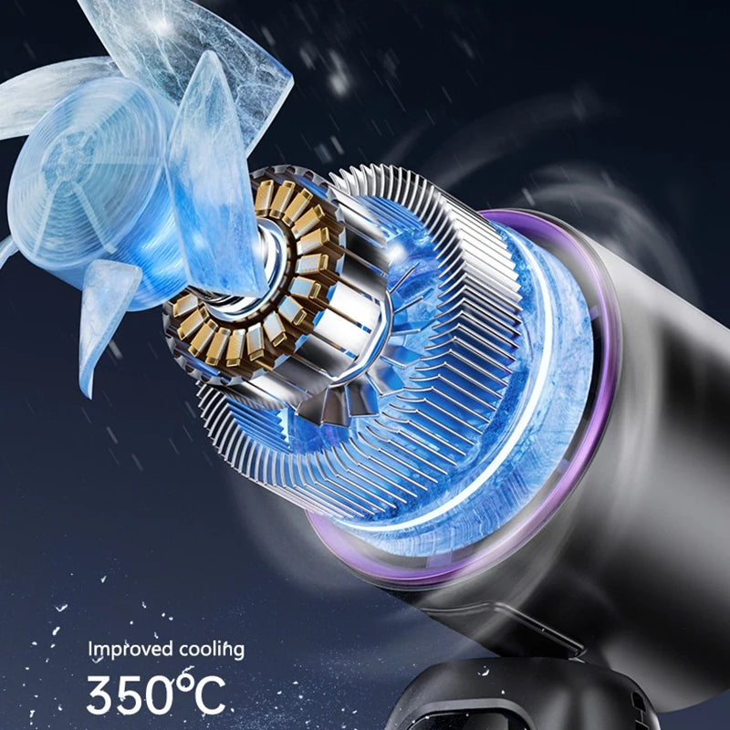 FrostTurbo Turbo Handventilator mit Eiskühlung | 199 Stufen | LED-Digitalanzeige | Handheld & Desktop | USB Akku | Reise & Zuhause