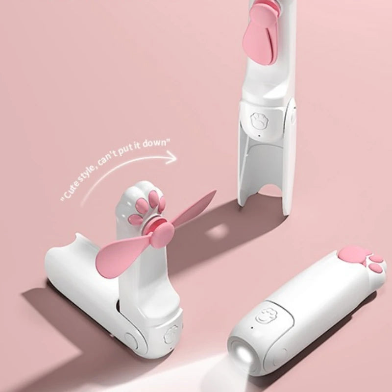 BREEZIO Mini Ventilator faltbar | USB wiederaufladbar | 1200mAh Akku | leise | Handventilator mit Powerbank