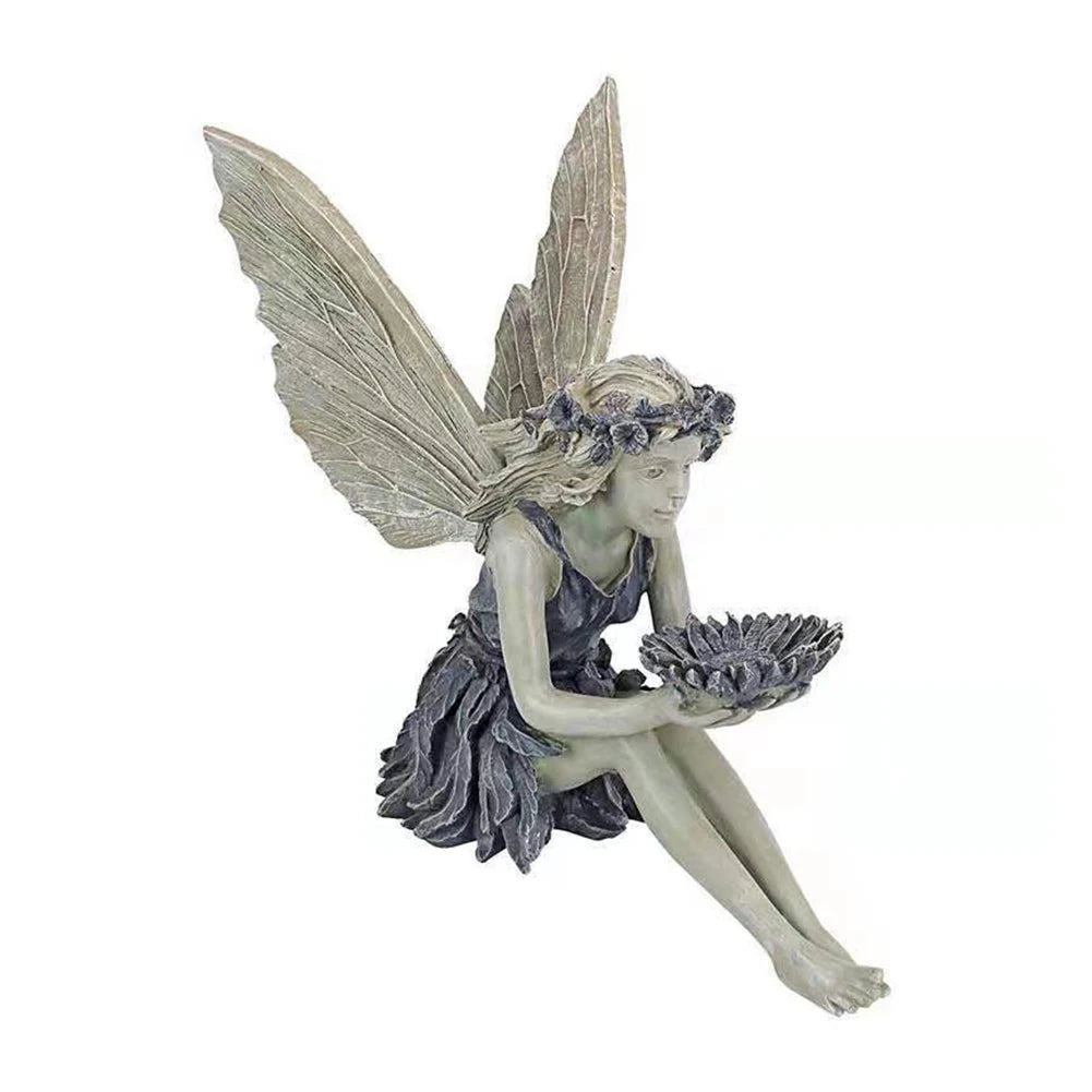 Elfenzauber Elfenfigur Statue | Resin Garten- & Wohnungsdeko | Engel Mädchen Ornament für Tisch & Garten