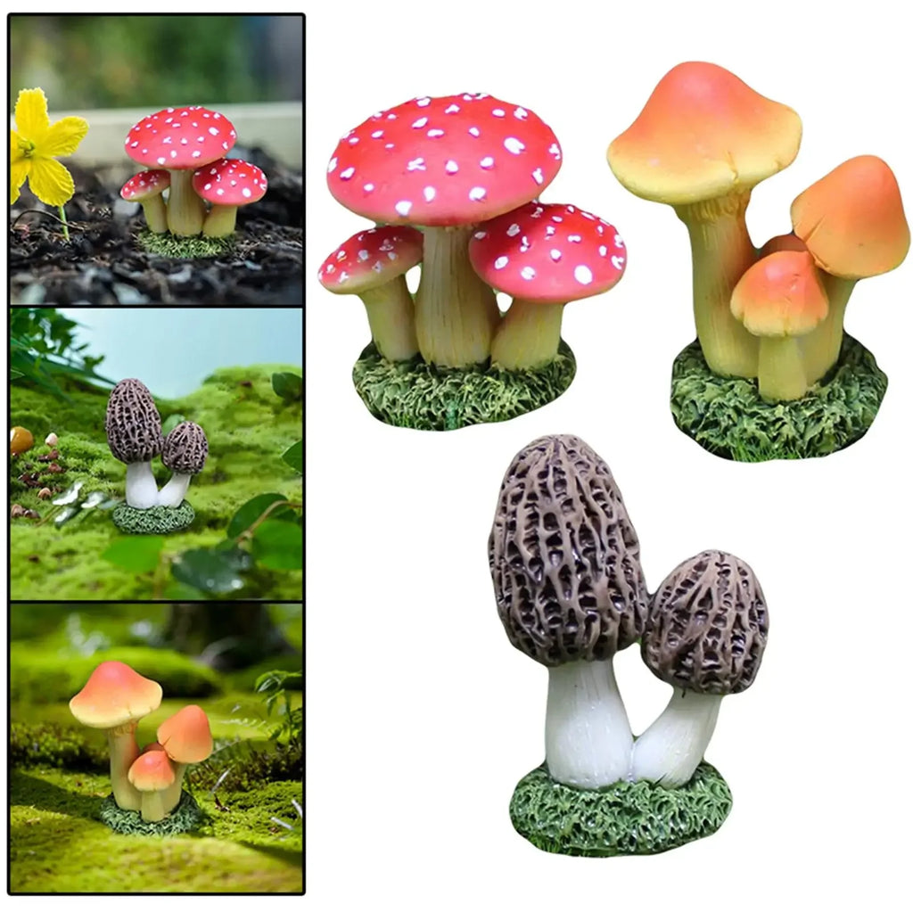 Gartenzauber Waldglanz Mini Deko Pilz Figur | Detailreiches Design | Kunstharz | 5 cm