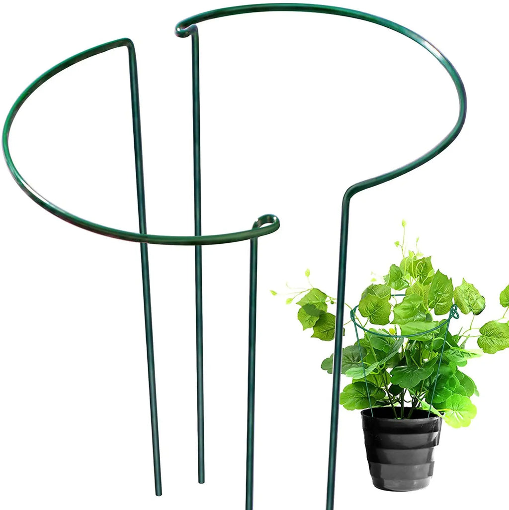 Verdexa | 6er Set Halbkreis-Pflanzenstützen aus Metall | Flexible Pflanzenhalter für Pfingstrosen, Tomaten & Blumen
