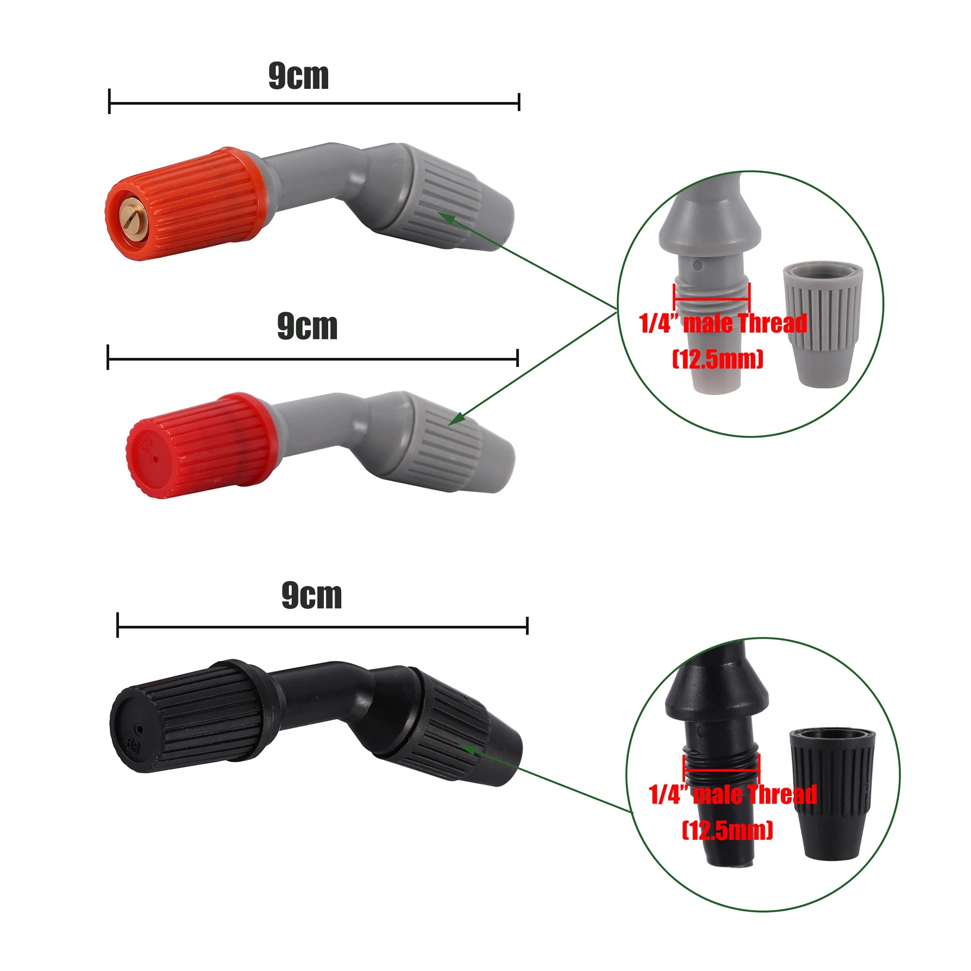 AgroVario Sprühdüse für Rückenspritze | Verstellbar | PP & Messing | 1/4" Anschluss