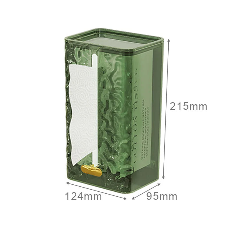 ClairaHome | Taschentuchbox mit Wellenoptik | Transparente Tissue-Aufbewahrung | Wandmontage & Tischnutzung