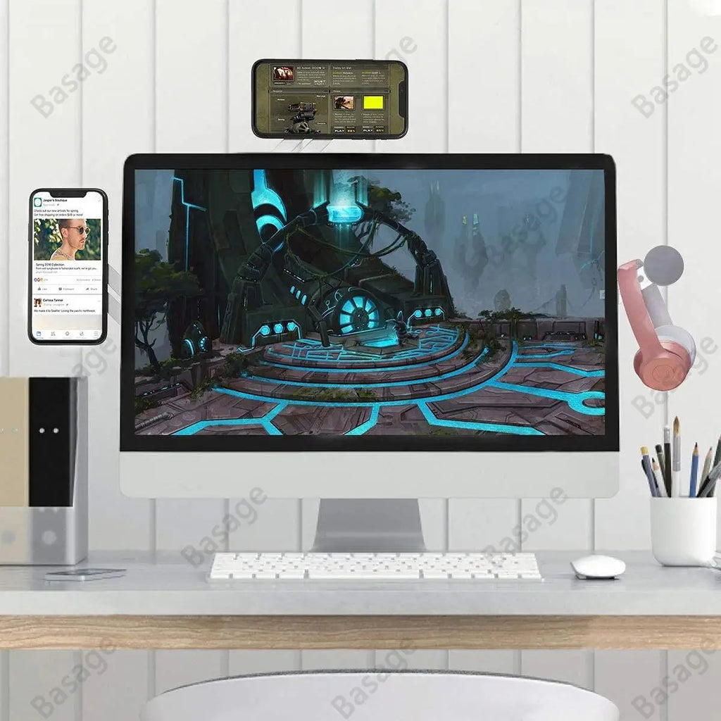 FlexMount | Magnetischer Smartphone-Halter für Laptop & Monitor | Klappbar aus Aluminium
