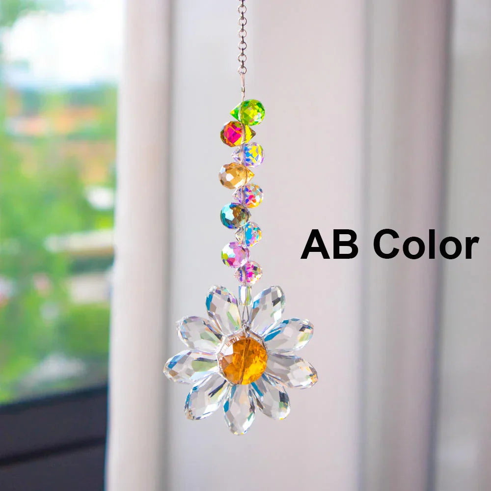 Crystal Suncatcher LumiMargarita | K9 Daisy Rainbow Catcher | Window & Garden Decoration | 32 cm | Gift Idea for Home