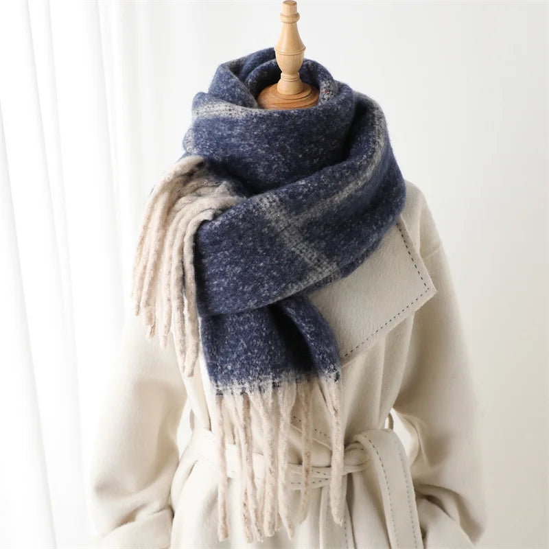 CashmiraLux | Women's Winter Scarf & Stole | Cashmere-Pashmina Mix | 220×42 cm | With Fringes