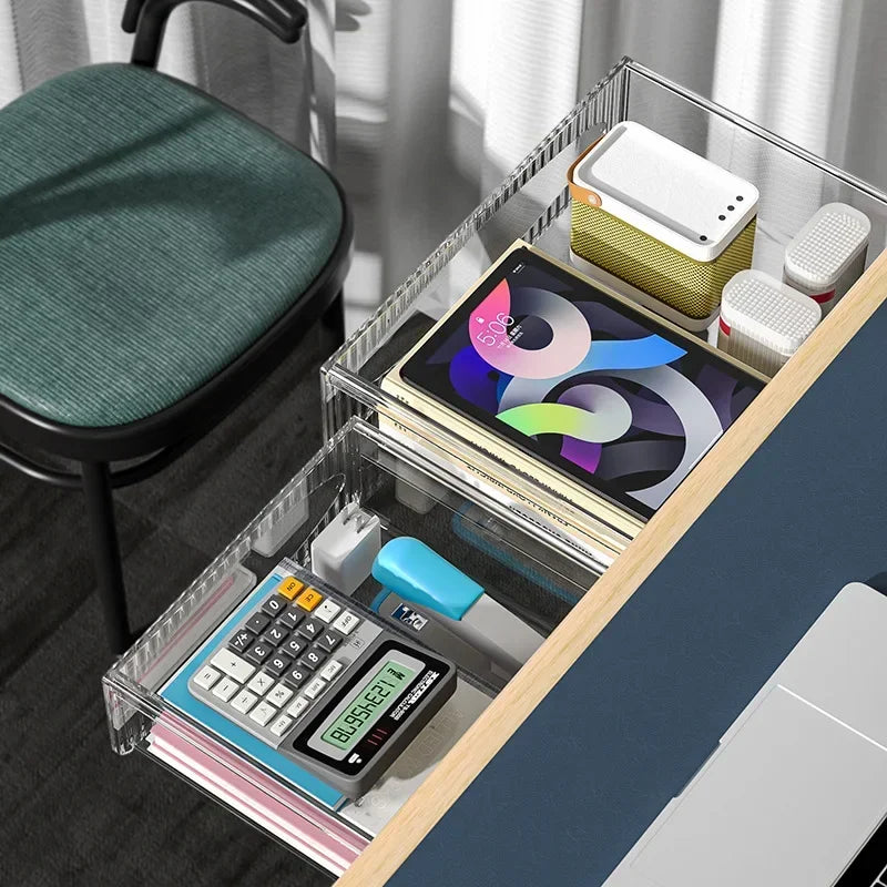 Deskora Untertisch Schublade | Ausziehbar & Unsichtbar | Kunststoff Organizer