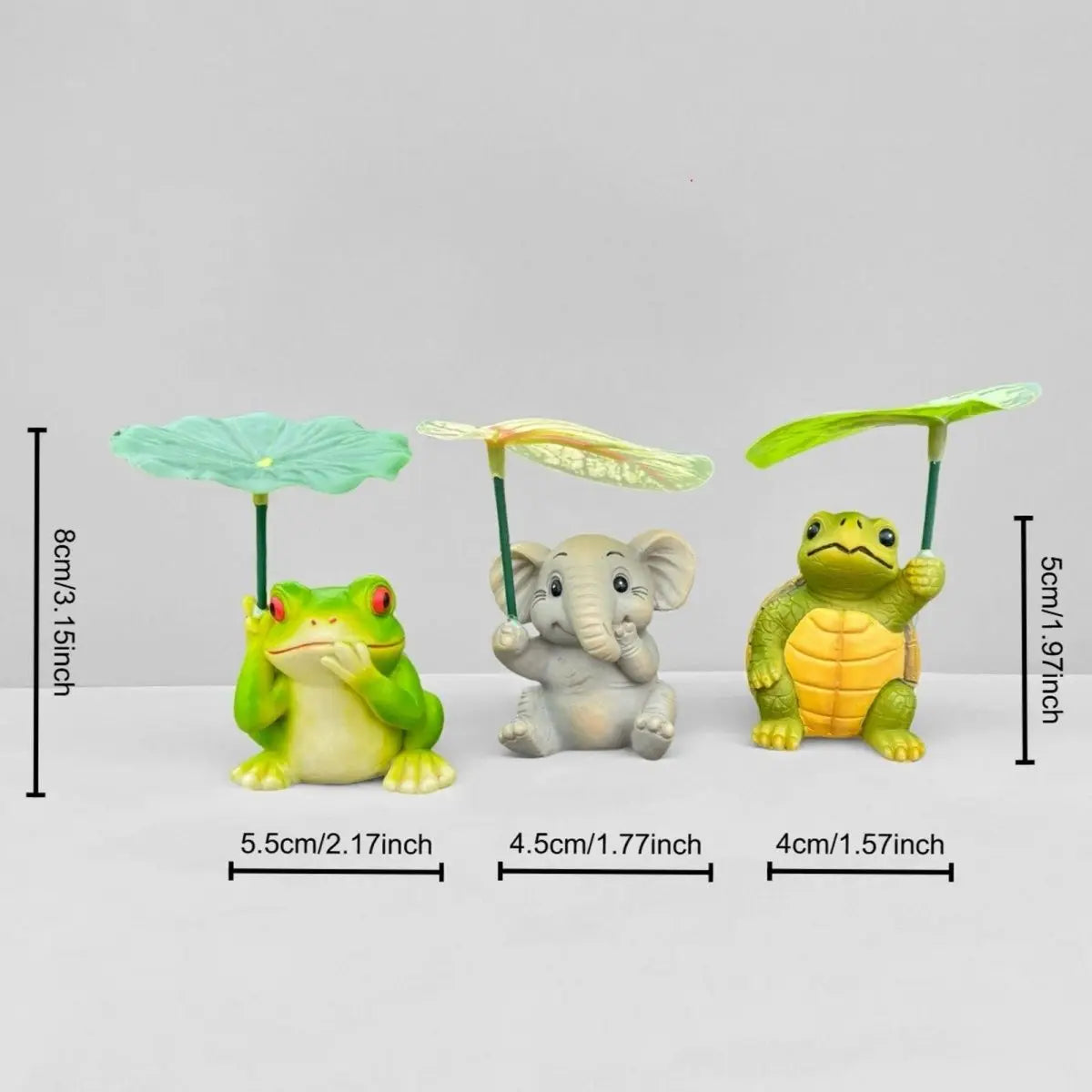 Animara Garden Tierische Blumentopf Deko | Resin Figuren mit Schirm | Garten & Balkon
