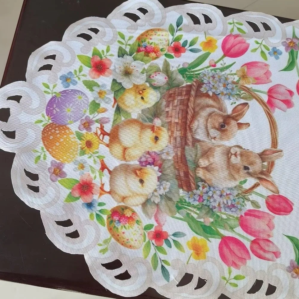 Festlina Ostern Tischläufer | Küken & Tulpen Design | Rutschfest | 177 × 38 cm | Oster Tischdeko