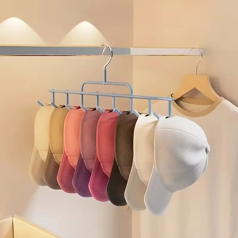 Capora Kappenhalter Wandmontage | Platz für 8 Caps | Hängender Organizer mit Haken für Schrank & Wand