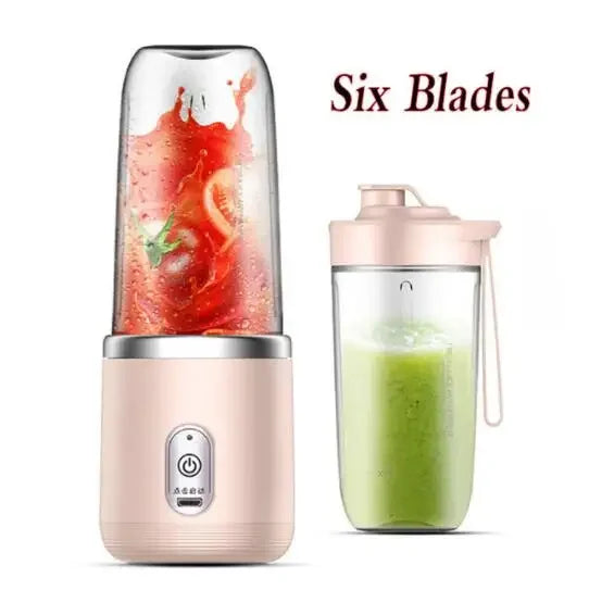 Frutiva Tragbarer Mini-Smoothie-Mixer | 6 Edelstahlklingen | 400 ml | USB wiederaufladbar | Personal Juicer