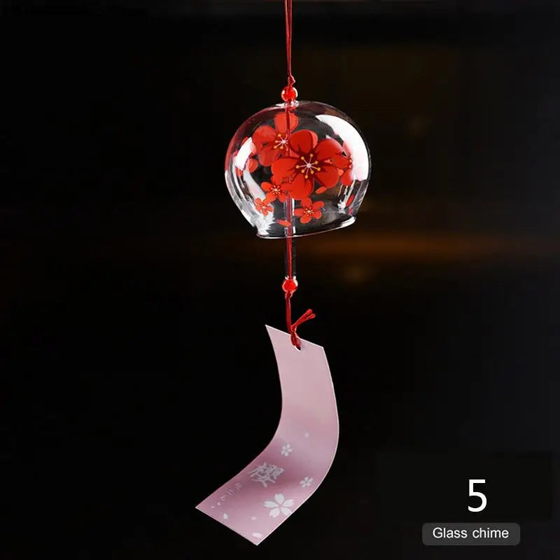 Glass Wind Chime Hanabira | Japanese Style | Clear Sound & Decorative Pendant | Handmade