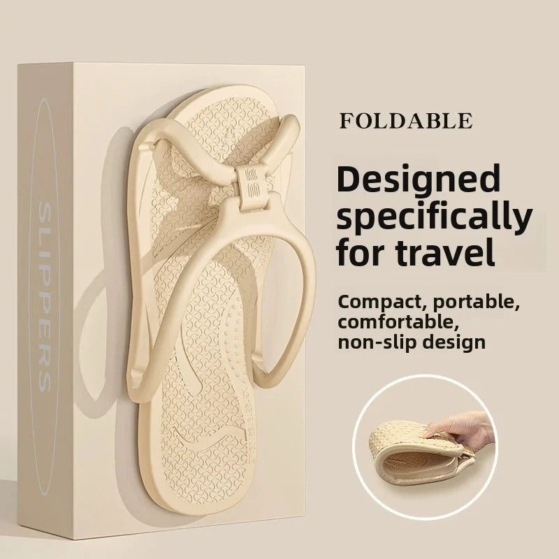 FoldStep Reise Slipper | Faltbar & Leicht | EVA Flip Flops | Rutschfeste Sohle | Unisex | Hotel Bad Strand Indoor Outdoor