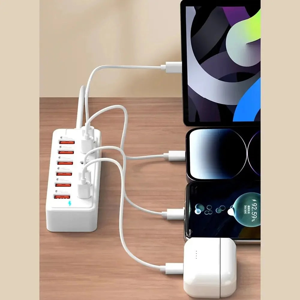 ChargeDock Pro 12-in-1 Steckdosenleiste | USB-C Schnelllade-Station | Multiport Desktop/Wand | USB Hub | Home & Office