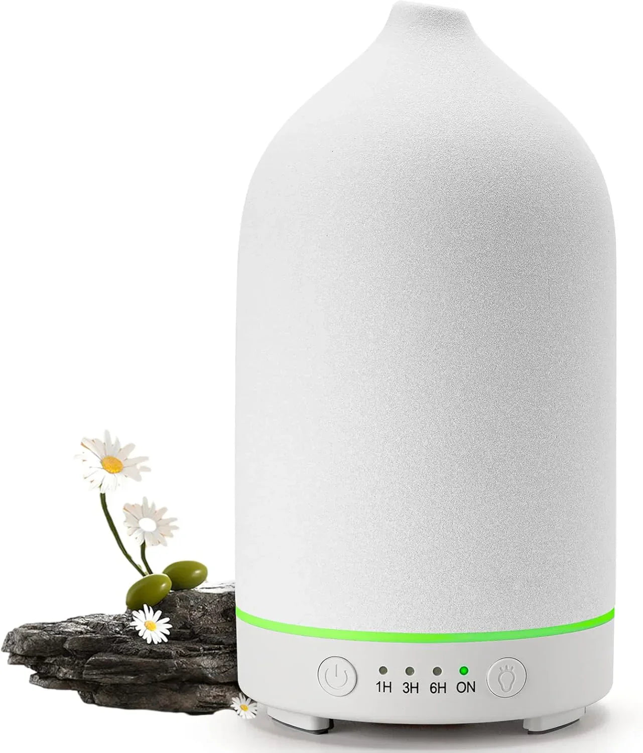 Aromisca Ceramic Aroma Diffuser | 100 ml Ultrasonic Humidifier | 7 LED Colors & Timer | Handcrafted Design | EU Plug