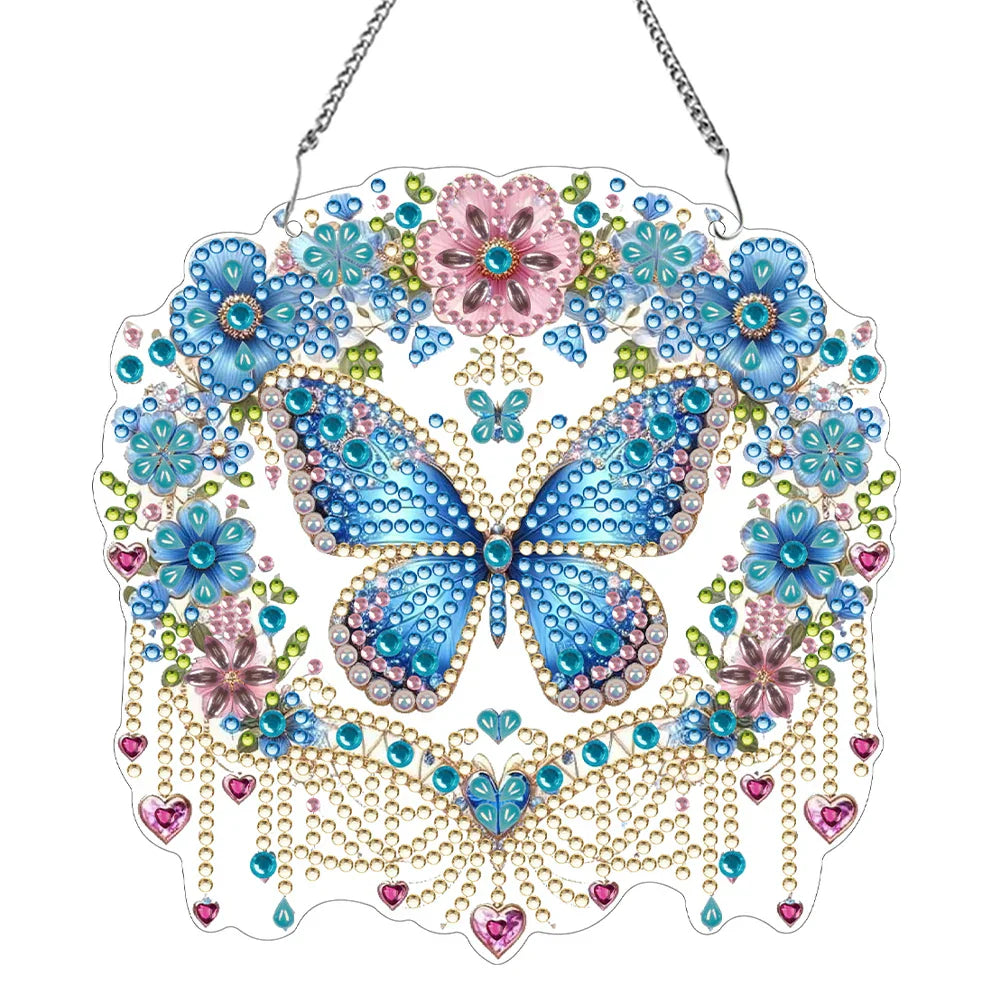 Butterfly Pendant | 5D DIY Diamond Painting | Double-Sided Acrylic | Sparkling Window Decoration