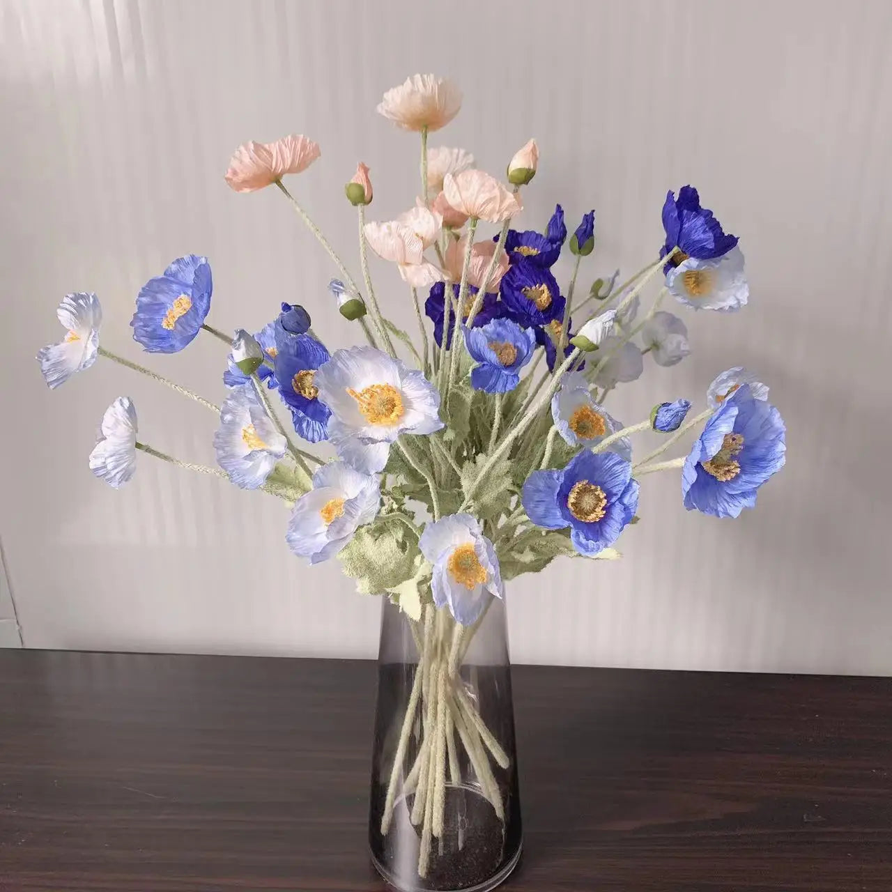 Floravelle Kunstmohn mit Langstiel | Dekorative Seidenblume für Hochzeit, Tisch & Wohnraum