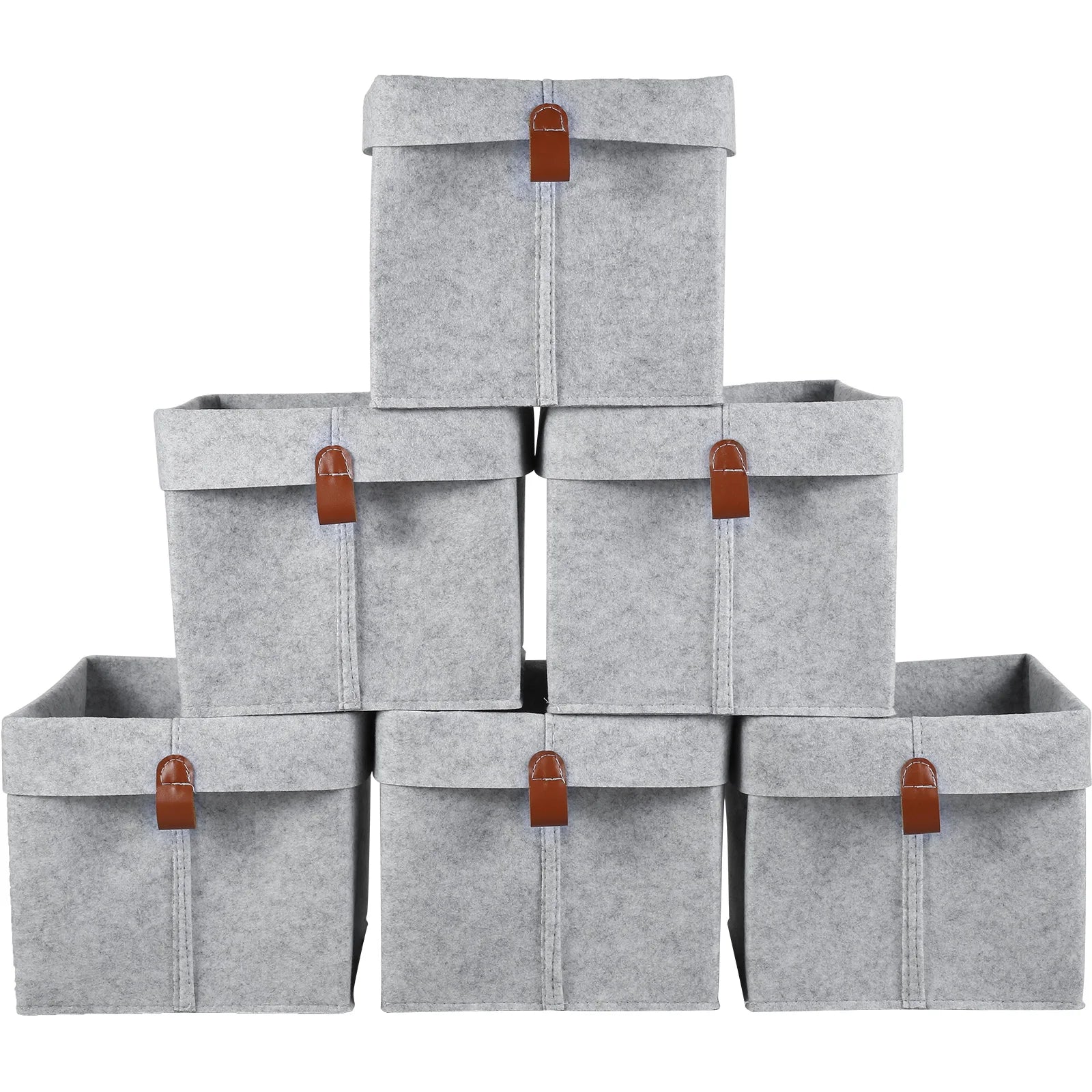 Feltino 6er-Set Aufbewahrungskörbe aus Filz | 12 L Faltbare Organizer für Zuhause & Schrank