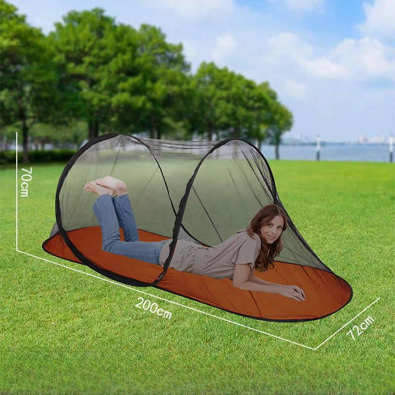 Nexora Pop-Up Moskitonetz Zelt für 1 Person | Faltbar & Tragbar | UV-Schutz & Belüftet für Camping & Bett