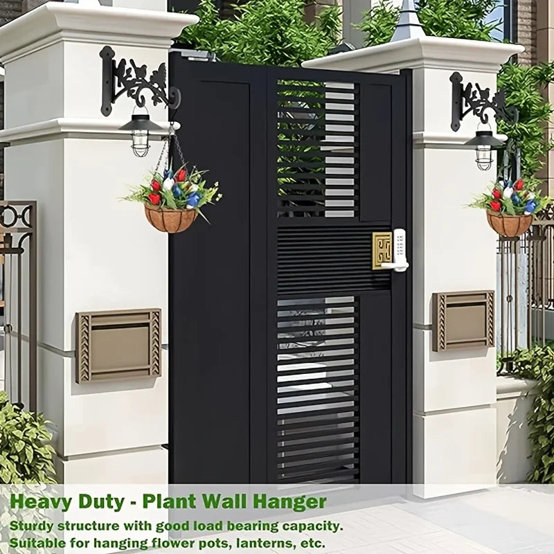 Floravia | Wandhalter für Blumenampeln mit Vogel- & Blattdesign | Metall-Pflanzenhaken für Garten und Balkon