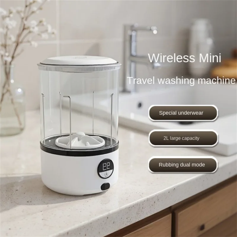 AquaMini Tragbare Mini-Waschmaschine | Vollautomatisch | 2 L Fassungsvermögen | LED-Anzeige