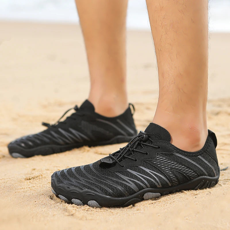 AquaStep Barfuß-Wasserschuhe für Herren & Damen | Schnell trocknend | Zehenschuhe | Sommer Strandschuhe