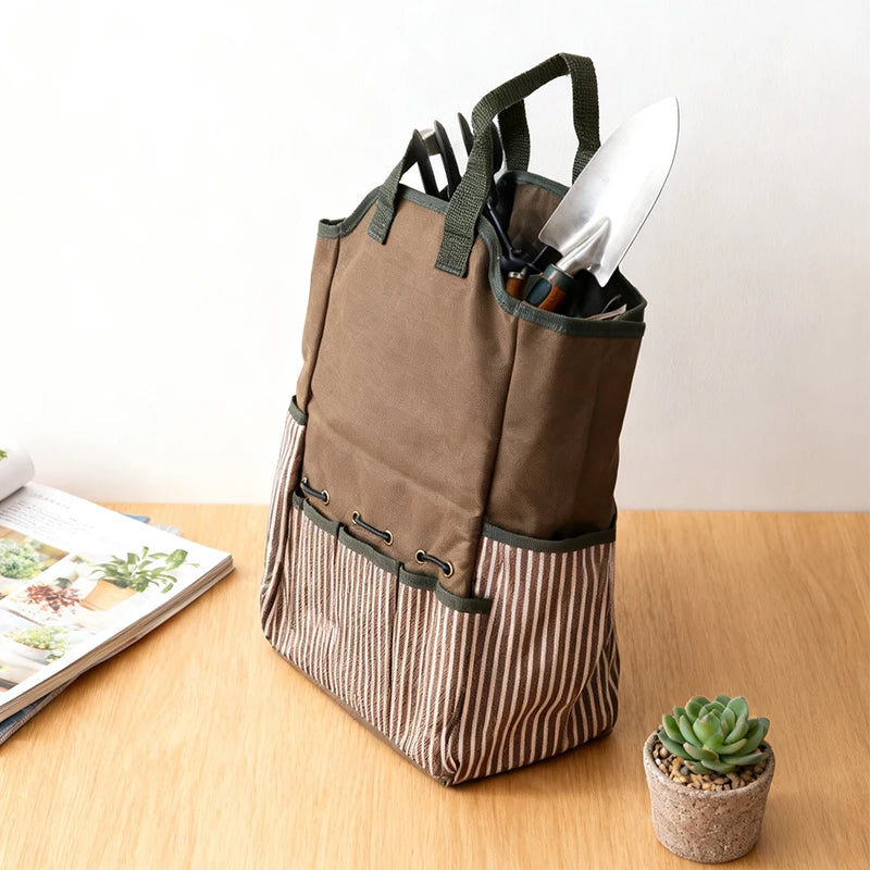 ToolCarry | Große Canvas-Tragetasche für Garten- und Sammelwerkzeuge | Robuste Aufbewahrungstasche mit Hohem Fassungsvermögen
