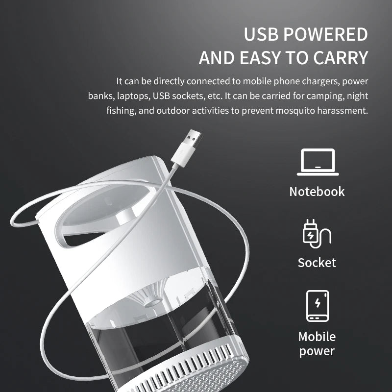 SafeSleep Kabellose Elektrische Mückenlampe | USB Typ-C | Silent & Automatisch | Indoor & Outdoor | Camping & Zuhause