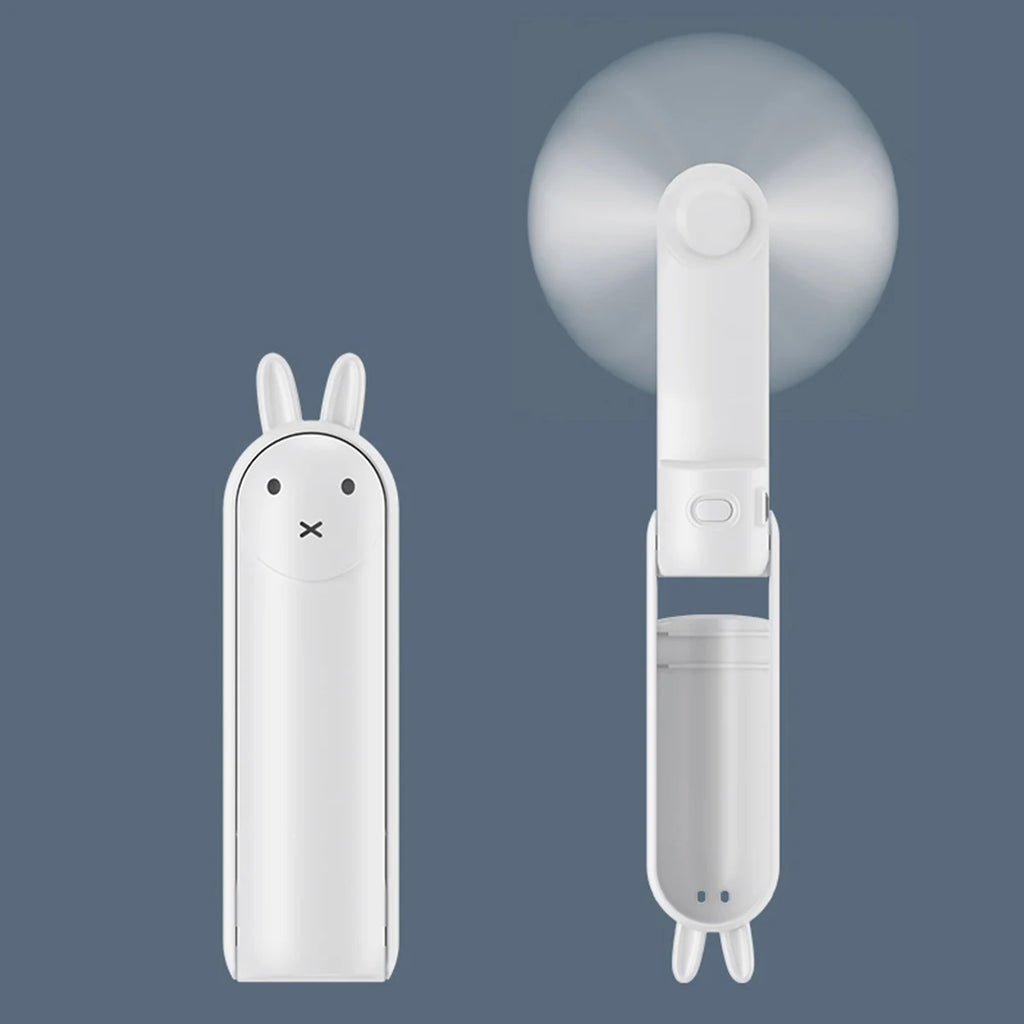 BreezeBuddy Mini USB-Handventilator | Wiederaufladbarer tragbarer Tischventilator | Cartoon-Design | Faltbar & kompakt
