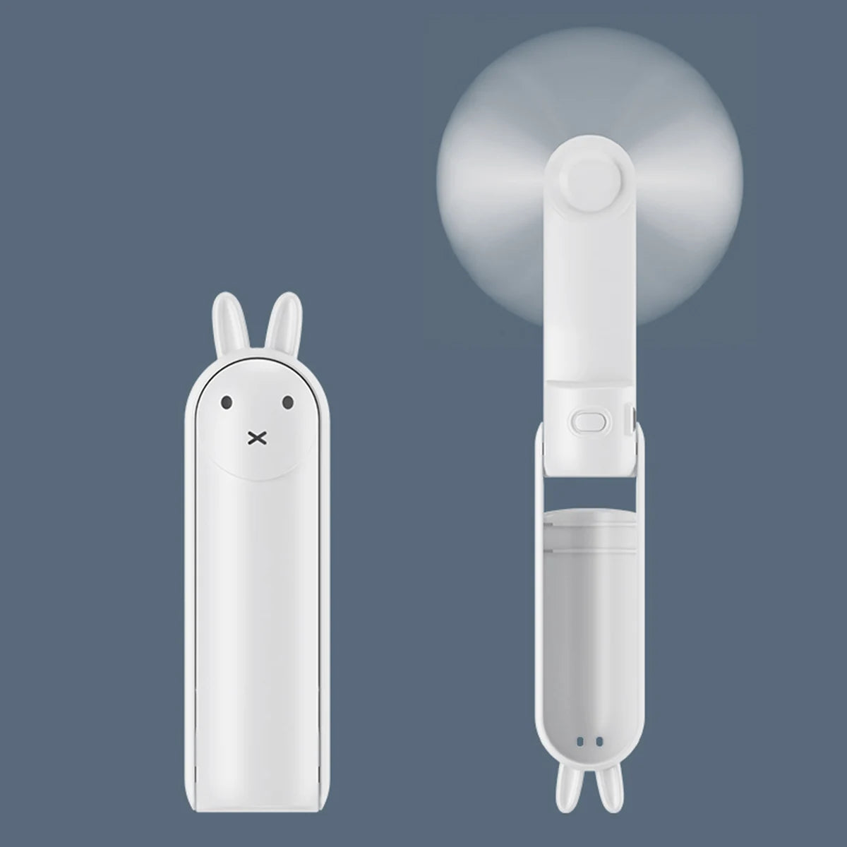 BreezeBuddy Mini USB-Handventilator | Wiederaufladbarer tragbarer Tischventilator | Cartoon-Design | Faltbar & kompakt