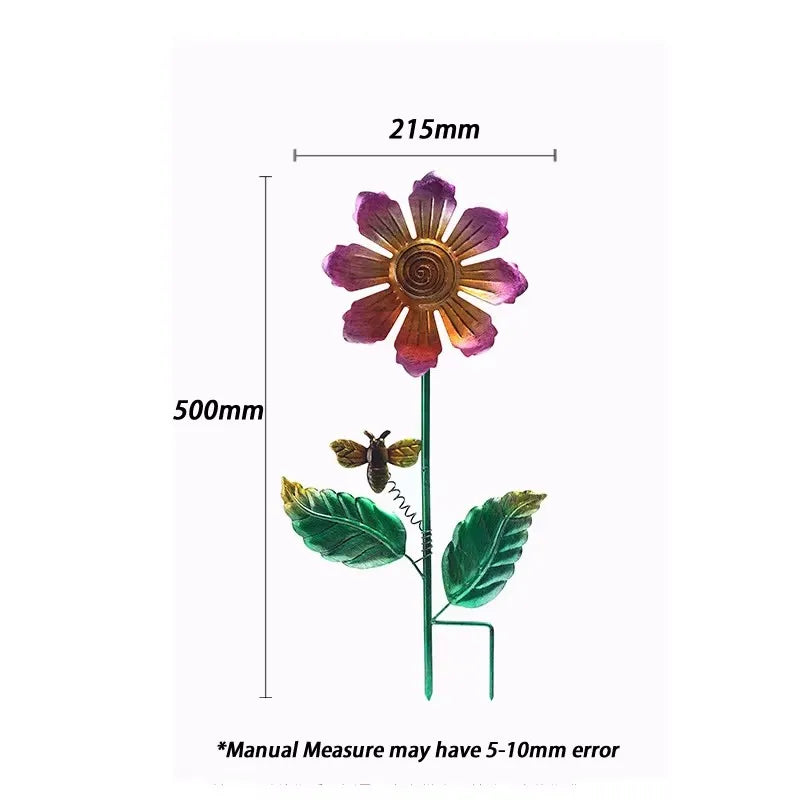 Floravera | Metall-Blumenstecker für den Garten | Dekorative Gartenskulptur | Wetterfestes Design für Rasen und Beete