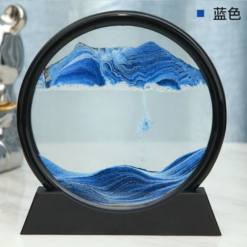 3D Sand Picture Aurelia Flow | Moving Sand Art in Glass | Relaxation & Decoration | Round Design