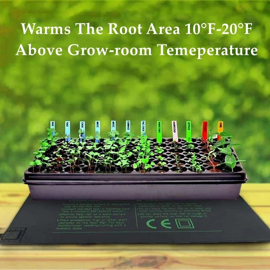 GrowWarm Hydroponische Heizmatte für Sämlinge | 220V EU-Stecker | 4 Größen | Wasserdicht & Energiesparend
