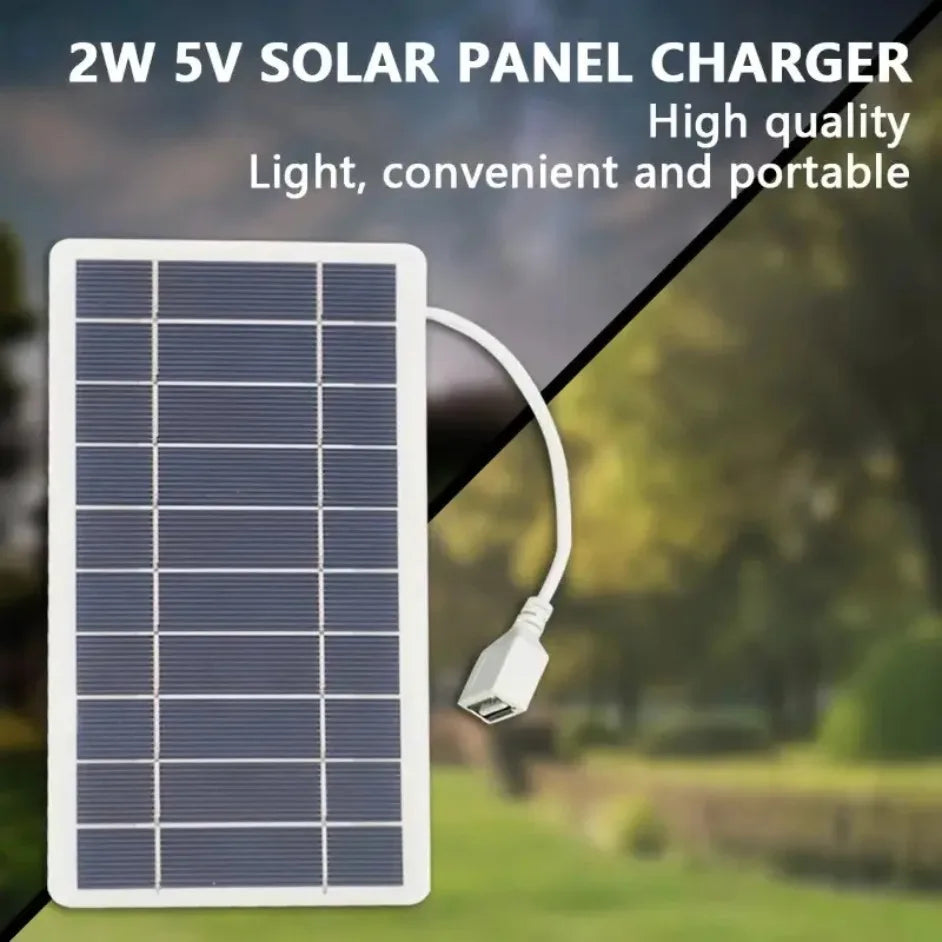 SolarVolt | Tragbares USB-Solarpanel | 2W Leistung | 5V Ausgang | Kompaktes Outdoor-Ladegerät für Camping & Reisen